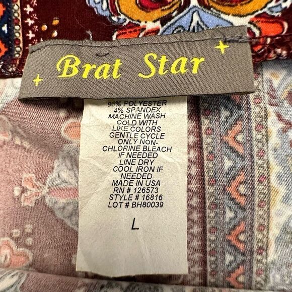 Brat Star Mixed Pattern Bohemian Maxi Skirt Large - Picture 3 of 3